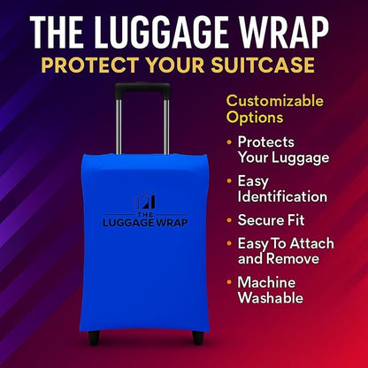 Durable Breezy Blue Water-Resistant Luggage Cover for Standard Rolling Suitcase, Secure & Sturdy Fastener, Protects Against Dirt & Damage - Perfect Suitcase Covers for Frequent Travelers