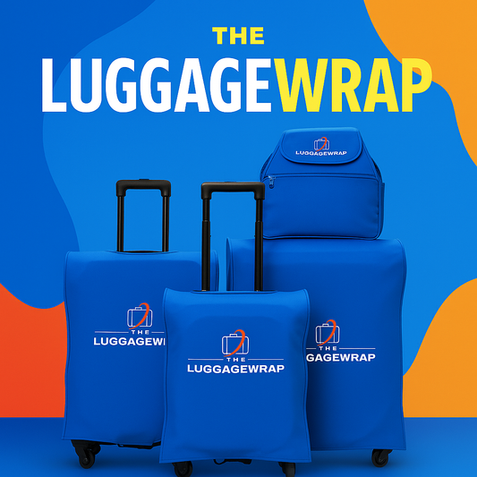 Our Breezy Blue Luggage Wrap - Accommodates Conventional Rolling Luggage