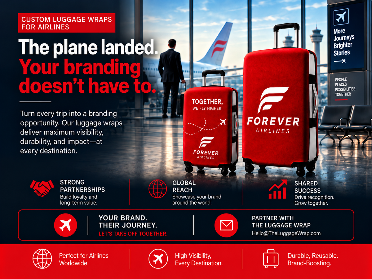 Custom-branded Luggage Wrap for airline programs