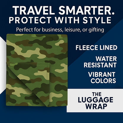 Durable Confident Camouflage Water-Resistant Luggage Cover for Standard Rolling Suitcase, Secure & Sturdy Fastener, Protects Against Dirt & Damage - Perfect Suitcase Cover for Frequent Travelers