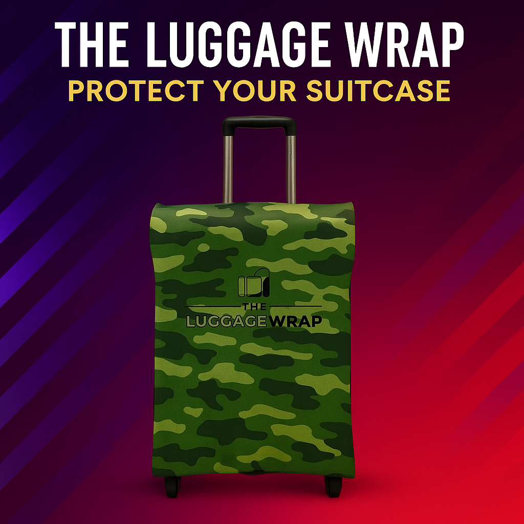 Durable Confident Camouflage Water-Resistant Luggage Cover for Standard Rolling Suitcase, Secure & Sturdy Fastener, Protects Against Dirt & Damage - Perfect Suitcase Cover for Frequent Travelers