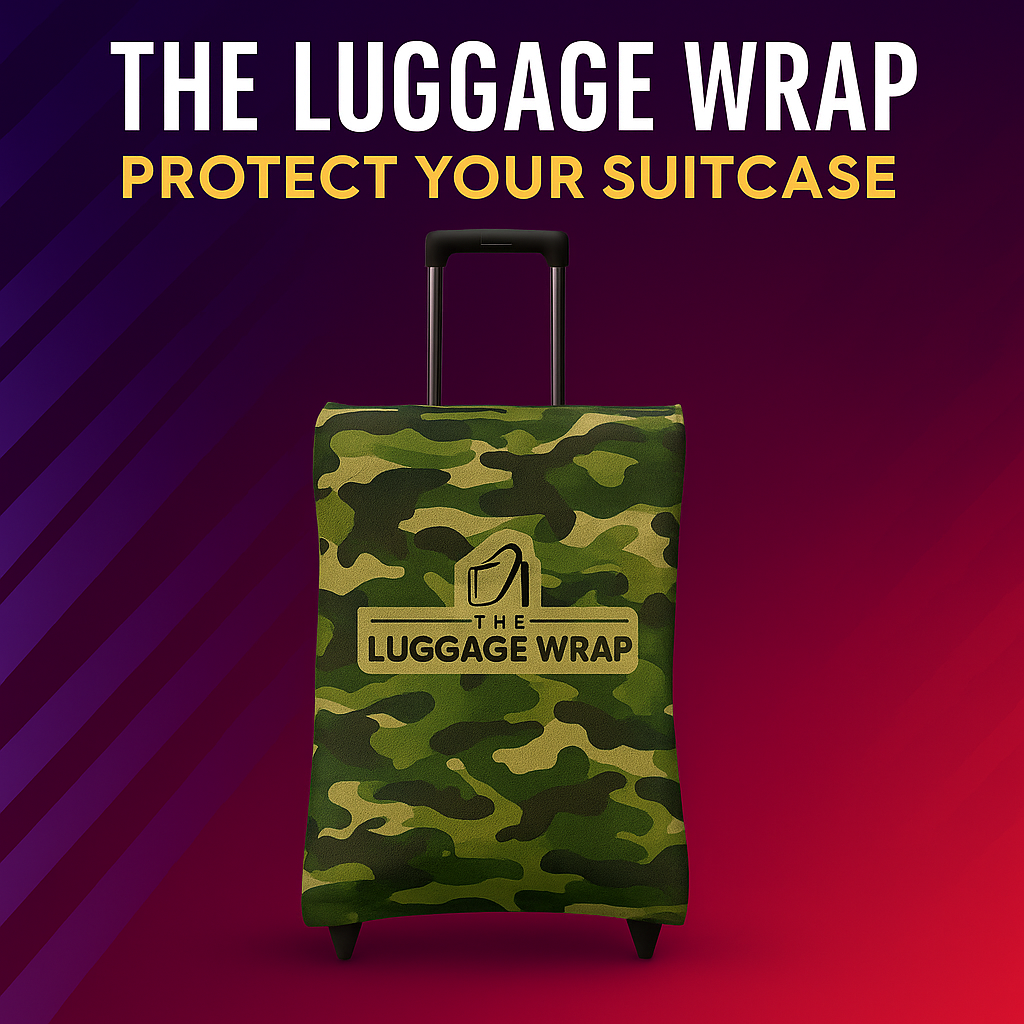 Durable Confident Camouflage Water-Resistant Luggage Cover for Standard Rolling Suitcase, Secure & Sturdy Fastener, Protects Against Dirt & Damage - Perfect Suitcase Cover for Frequent Travelers