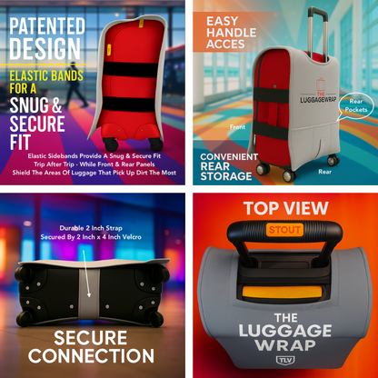 Our Graceful Gray Luggage Wrap - Accommodates Conventional Rolling Luggage