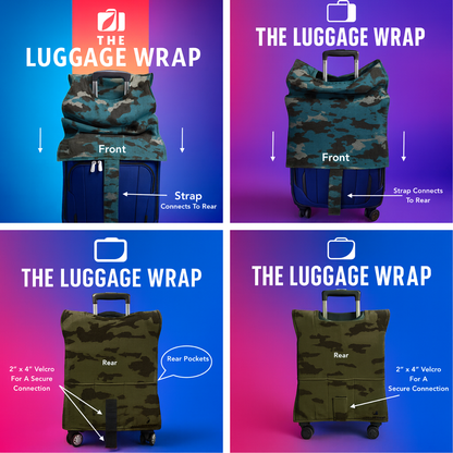 Durable Confident Camouflage Water-Resistant Luggage Cover for Standard Rolling Suitcase, Secure & Sturdy Fastener, Protects Against Dirt & Damage - Perfect Suitcase Cover for Frequent Travelers