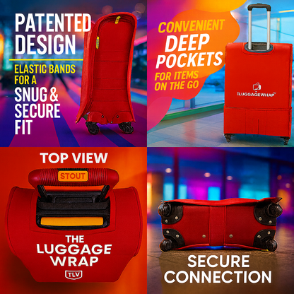 Durable, Regal Red Water-Resistant Luggage Cover for Standard Rolling Suitcase, Secure & Sturdy Fastener, Protects Against Dirt & Damage - Perfect Carry On Cover for Frequent Travelers