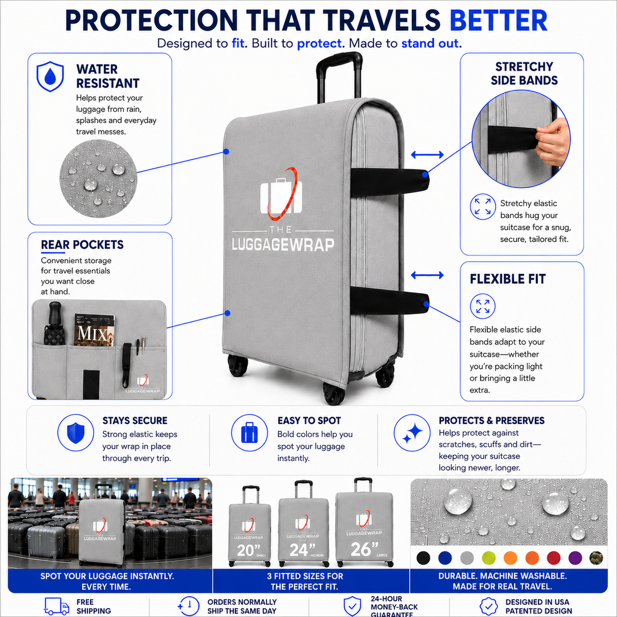 The Luggage Wrap® — Graceful Gray