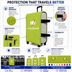 The Luggage Wrap® — Lemon Lime Green