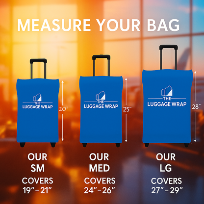 Our Breezy Blue Luggage Wrap - Accommodates Conventional Rolling Luggage