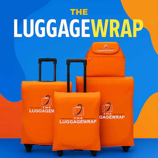 Our Opulent Orange Luggage Wrap - Accommodates Conventional Rolling Luggage