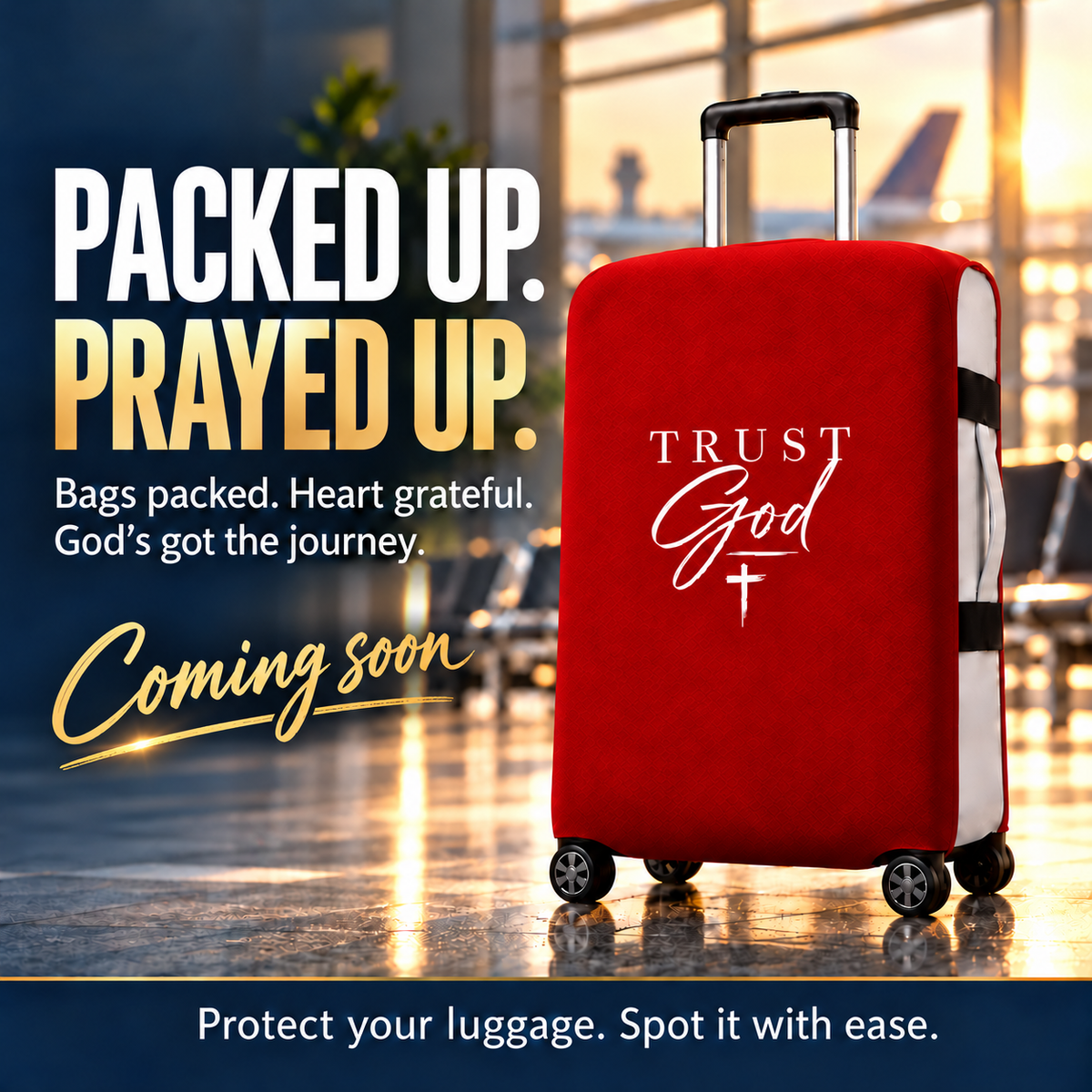 The Luggage Wrap® — Regal Red Trust God A