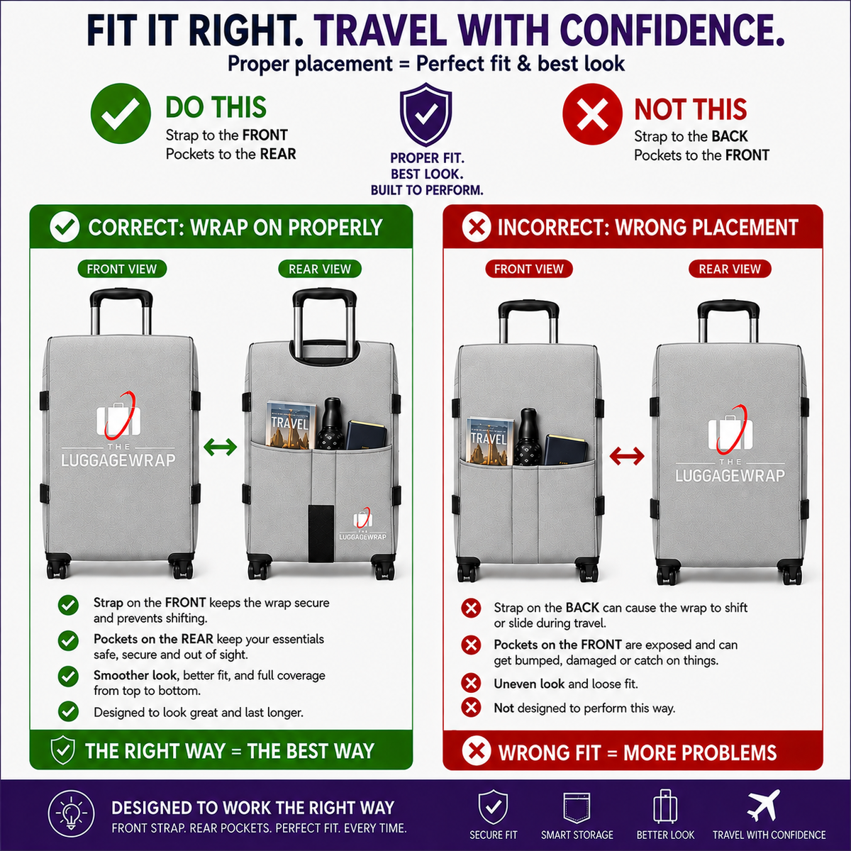 The Luggage Wrap® — Graceful Gray