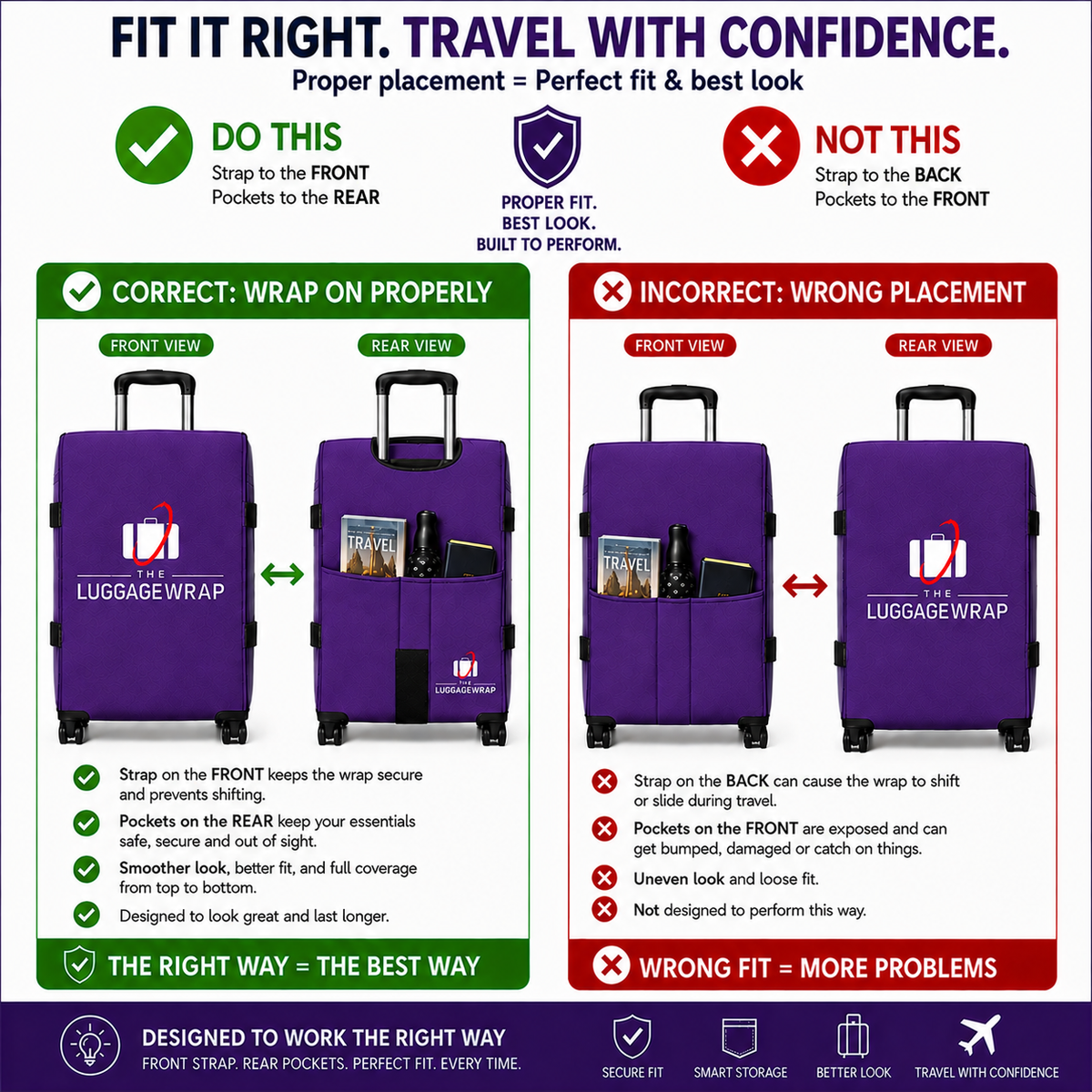 The Luggage Wrap® — Morado con un propósito