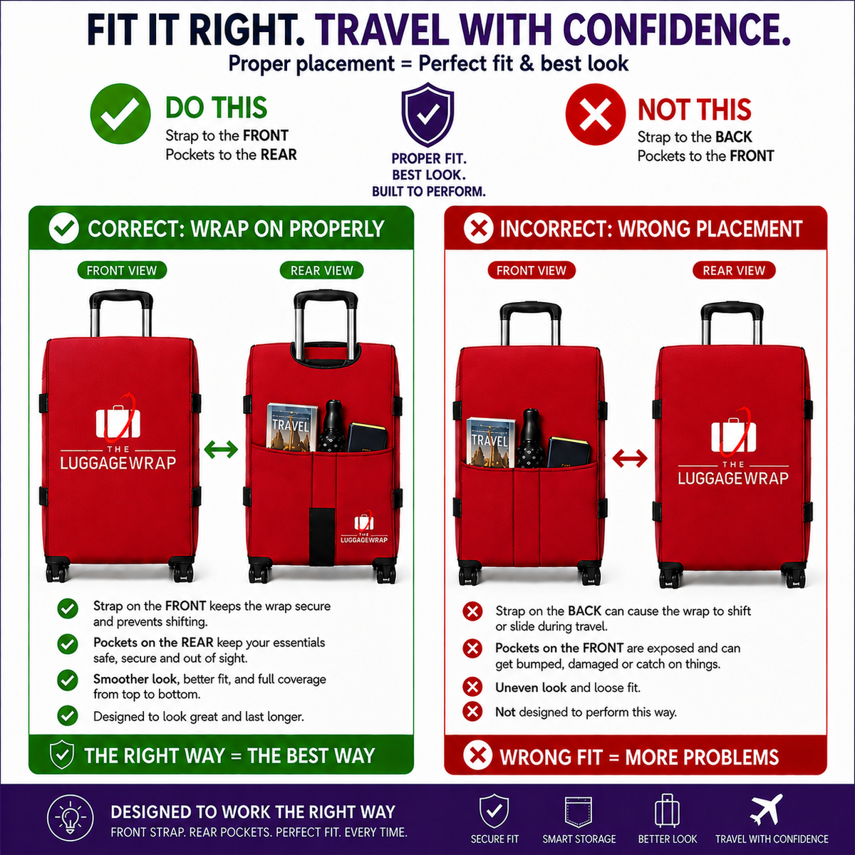 The Luggage Wrap® — Rojo real