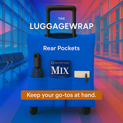 Our Breezy Blue Luggage Wrap - Accommodates Conventional Rolling Luggage