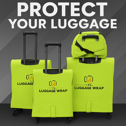 Our Lemony Lime Green Luggage Wrap - Accommodates Conventional Rolling Luggage