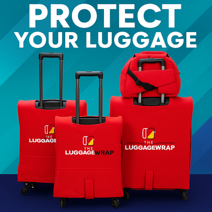 Our Regal Red Luggage Wrap - Accommodates Conventional Rolling Luggage
