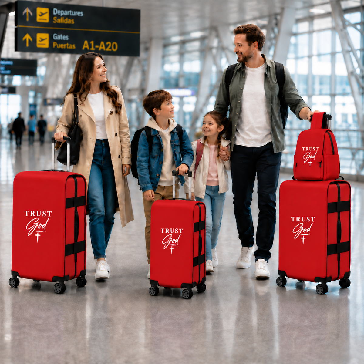 The Luggage Wrap® — Regal Red Trust God A