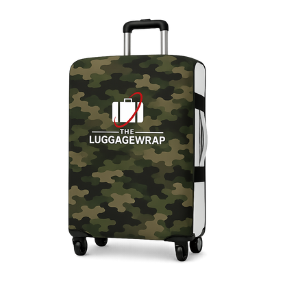 Funda de equipaje duradera, con diseño de camuflaje confiado y resistente al agua para maleta rodante estándar, cierre seguro y resistente, protege contra la suciedad y los daños - Funda de maleta perfecta para viajeros frecuentes