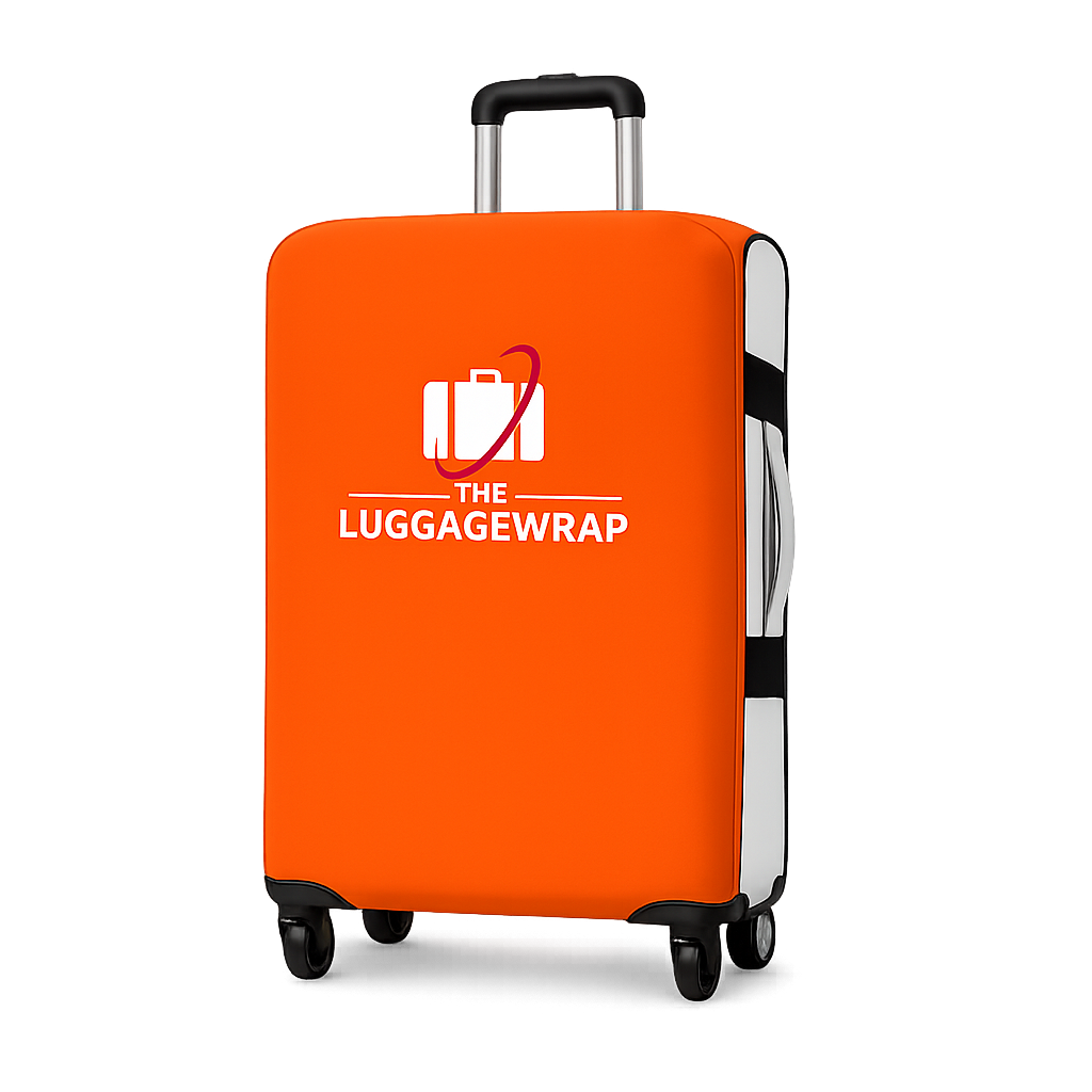 Funda impermeable de color naranja opulento y duradera para maletas rodantes estándar, cierre seguro y resistente, protege contra la suciedad y los daños - Fundas de maleta perfectas para viajeros frecuentes