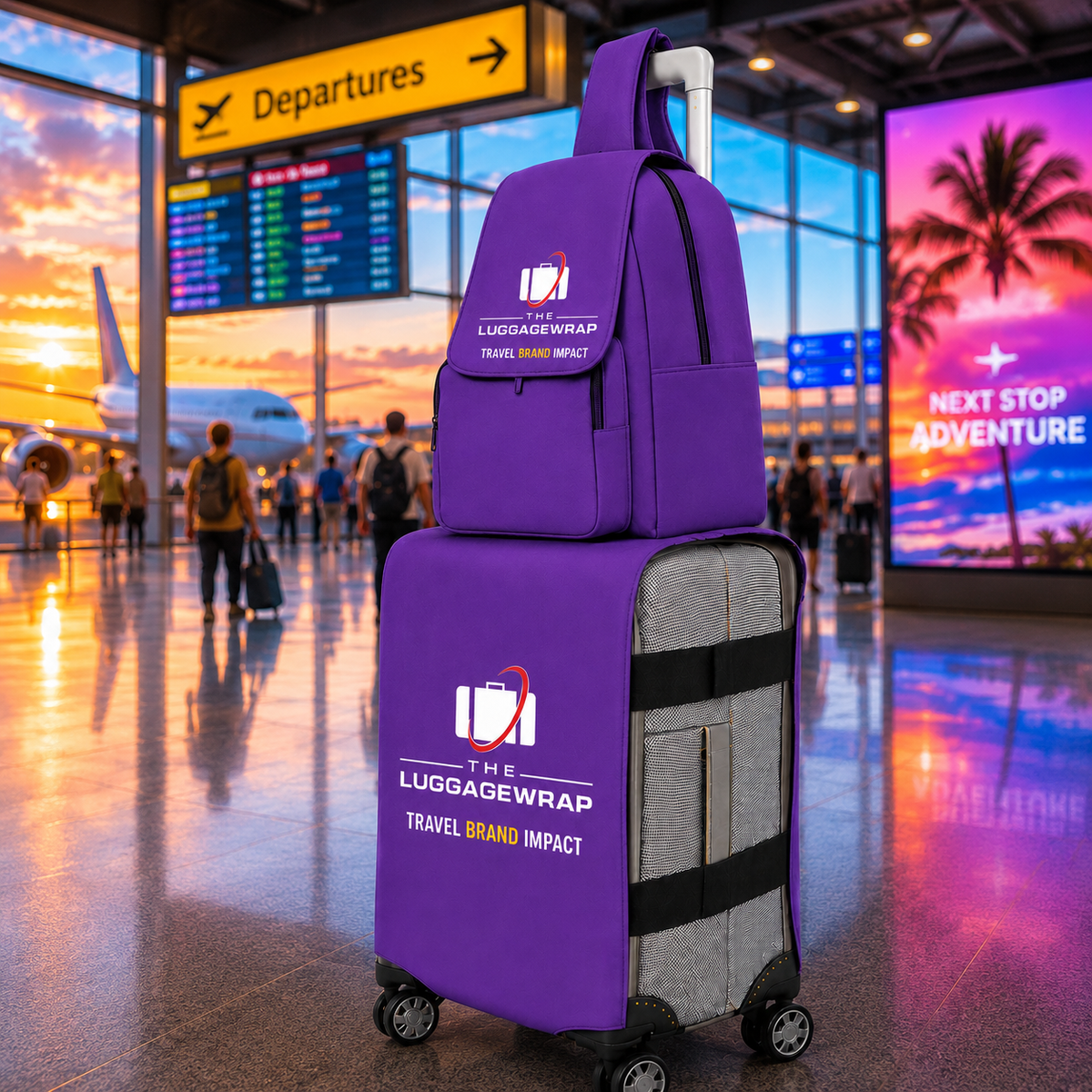 Sling Travel Bag on luggage