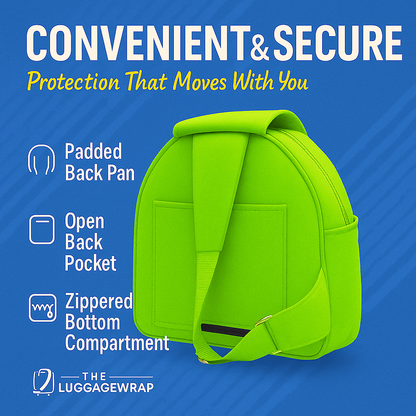 Our Lemony Lime Green Luggage Wrap - Accommodates Conventional Rolling Luggage