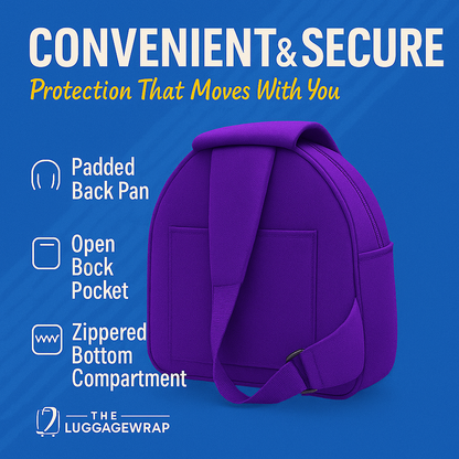 Our Purposeful Purple Luggage Wrap - Accommodates Conventional Rolling Luggage