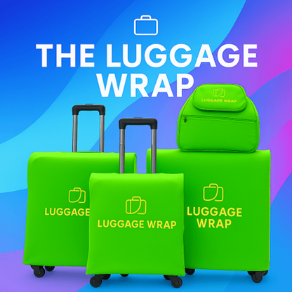 Our Lemony Lime Green Luggage Wrap - Accommodates Conventional Rolling Luggage