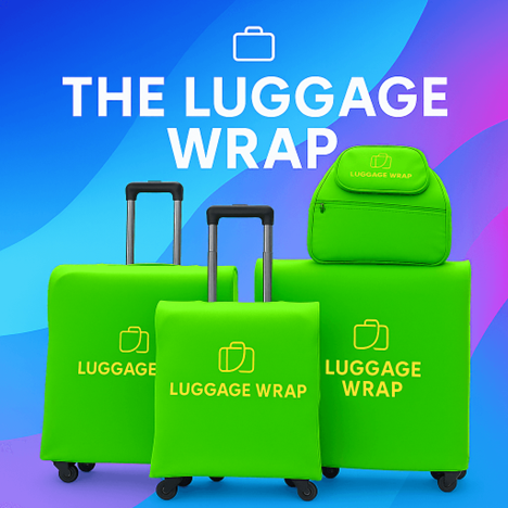 Our Lemony Lime Green Luggage Wrap - Accommodates Conventional Rolling Luggage